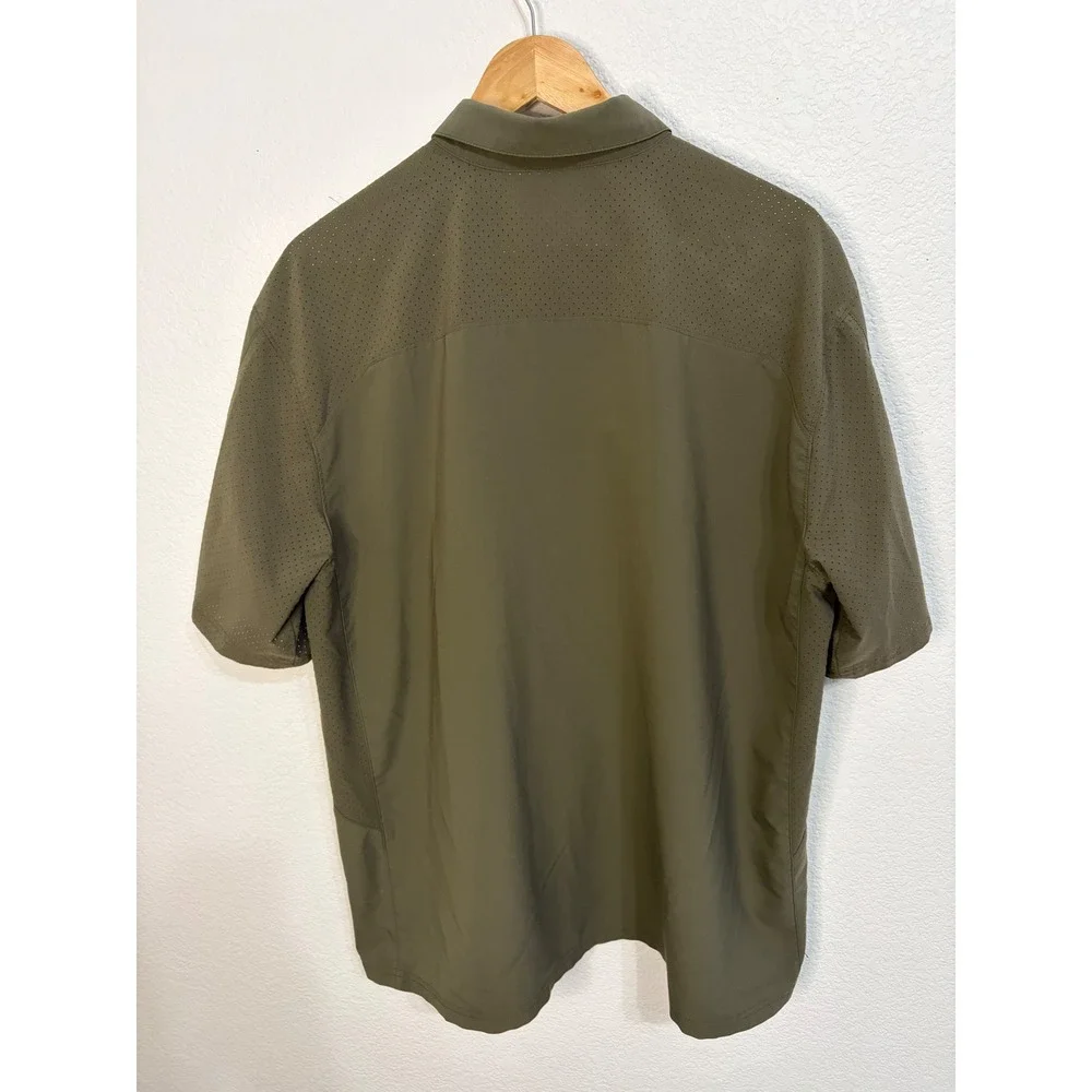 5.11 Tactical Mens XL Olive Green Perforated Vent Short Sleeve Button Up Shirt - Picture 5 of 5